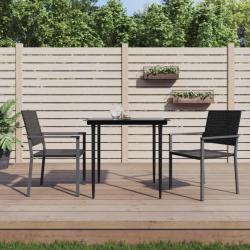 Chaises de jardin lot de 2 noir 54x62,5x89 cm résine tressée