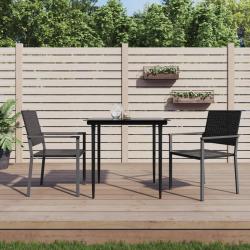 Chaises de jardin lot de 2 noir 54x62,5x89 cm résine tressée alsavelo