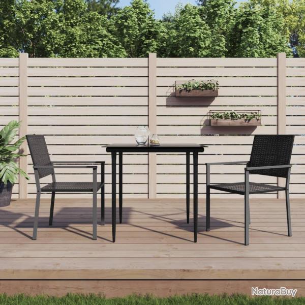 Chaises de jardin lot de 2 noir 54x62,5x89 cm rsine tresse alsavelo