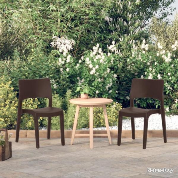 Chaises de jardin lot de 2 Moka Polypropylne