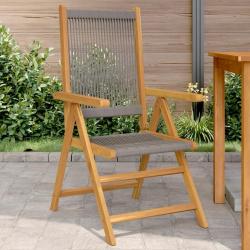 Chaises de jardin lot de 2 gris bois d'acacia et polypropylène alsavelo