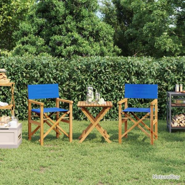 Chaises de metteur en scne pliantes lot de 2 Bois teck massif