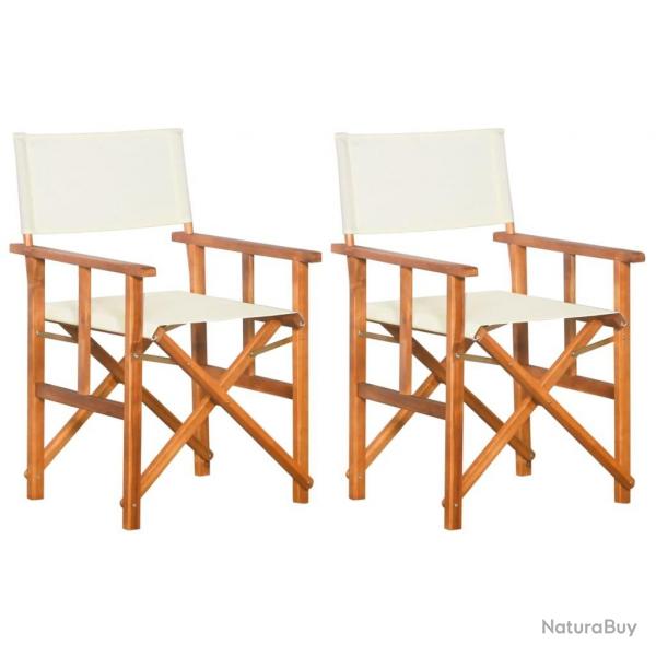 Chaises de metteur en scne lot de 2 Bois massif d'acacia alsavelo