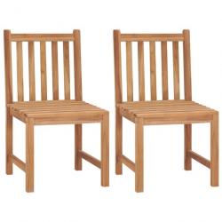 Chaises de jardin lot de 2 Bois de teck solide