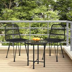 Chaises de jardin lot de 2 Noir 48x62x84 cm Résine tressée alsavelo