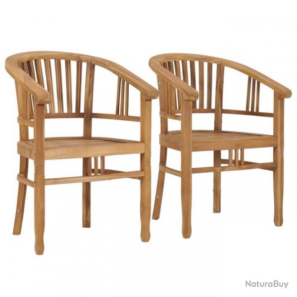 Chaises de jardin lot de 2 Bois de teck solide