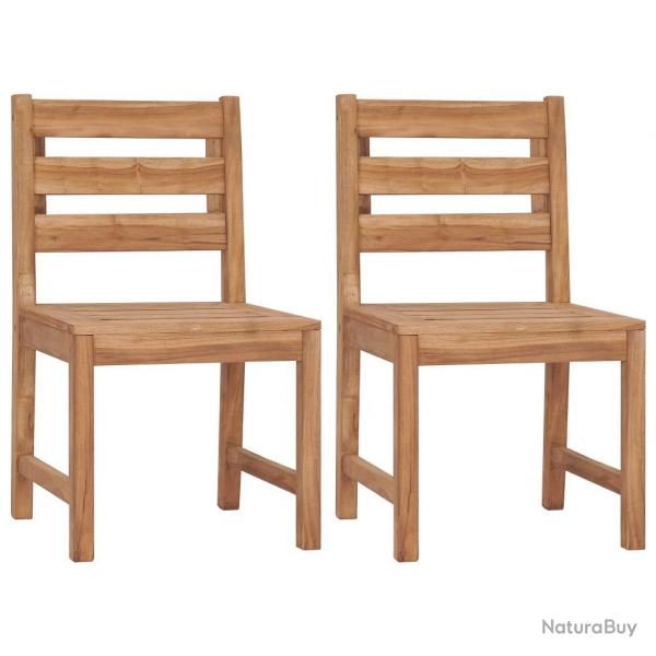 Chaises de jardin lot de 2 Bois de teck solide alsavelo