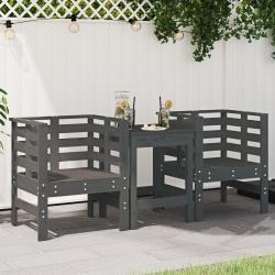 Chaises de jardin lot de 2 gris 61,5x53x71cm bois de pin massif alsavelo