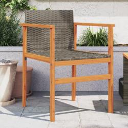 Chaises de jardin lot de 2 gris résine tressée et bois massif alsavelo