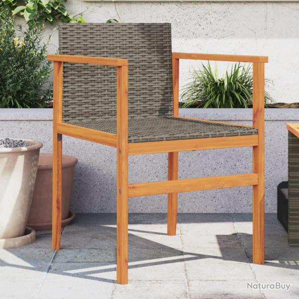 Chaises de jardin lot de 2 gris rsine tresse et bois massif alsavelo