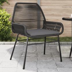 Chaises de jardin lot de 2 avec coussins noir résine tressée alsavelo