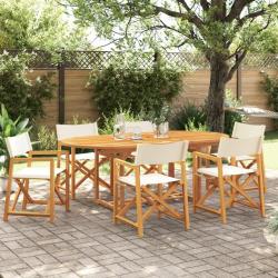 Chaises de jardin pliables lot de 6 blanc crème tissu alsavelo