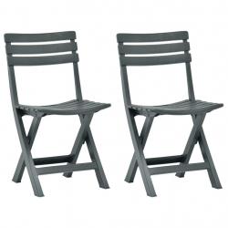 Chaises de jardin pliables 2 pcs Plastique Vert alsavelo