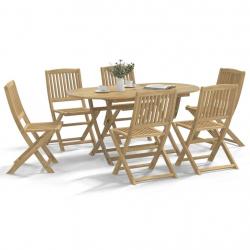 Chaises de jardin pliantes lot de 6 48,5x57x90 cm bois d'acacia alsavelo