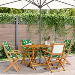 Chaises de jardin pliantes lot de 4 vert tissu et bois massif alsavelo