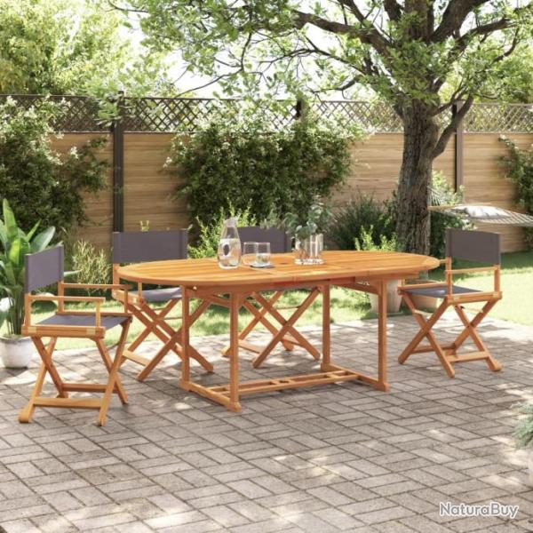 Chaises de jardin pliables lot de 4 gris fonc tissu