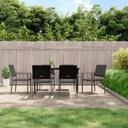 Chaises de jardin lot de 6 noir 54x62,5x89 cm résine tressée alsavelo