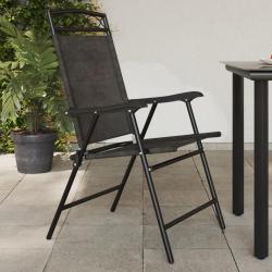 Chaises de jardin pliables lot de 4 en acier et textilène alsavelo