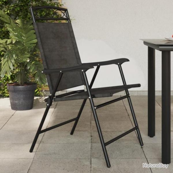 Chaises de jardin pliables lot de 4 en acier et textilne