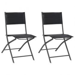 Chaises de jardin pliables lot de 2 Acier et textilène