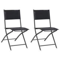 Chaises de jardin pliables lot de 2 Acier et textilène alsavelo