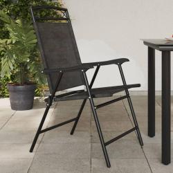 Chaises de jardin pliables lot de 8 en acier et textilène alsavelo