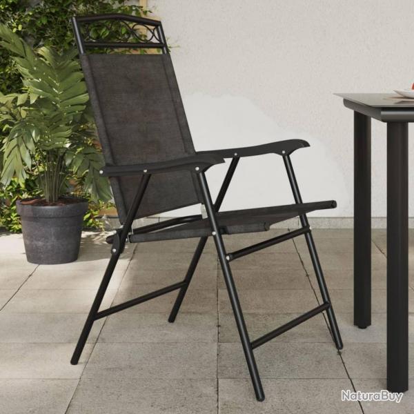 Chaises de jardin pliables lot de 8 en acier et textilne alsavelo