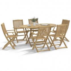 Chaises de jardin pliantes lot de 6 54,5x58x90 cm bois d'acacia alsavelo