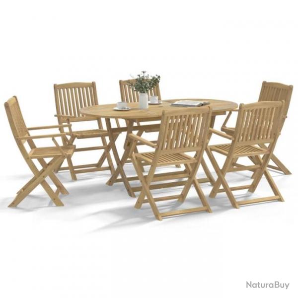 Chaises de jardin pliantes lot de 6 54,5x58x90 cm bois d'acacia