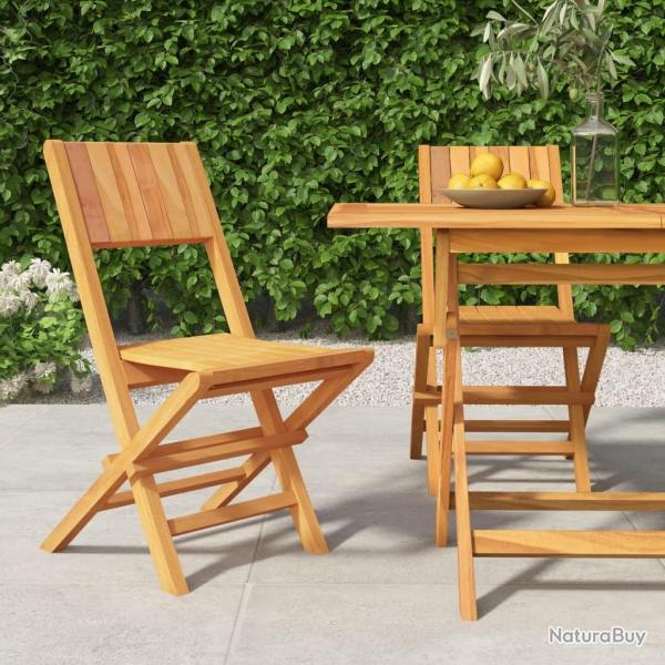 Chaises de jardin pliantes lot de 2 47x61x90cm bois massif teck alsavelo