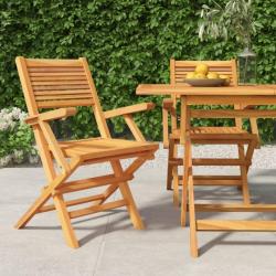 Chaises de jardin pliantes lot de 2 55x62x90cm bois massif teck