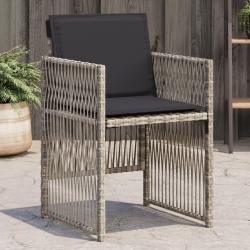 Chaises de jardin avec coussins lot de 4 gris clair poly rotin alsavelo
