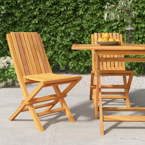 Chaises de jardin pliantes lot de 2 47x47x89cm bois massif teck alsavelo