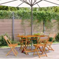 Chaises de jardin pliantes lot de 4 taupe tissu et bois massif alsavelo