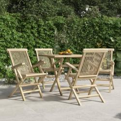 Chaises de jardin pliantes lot de 4 gris 56x61x89 cm bois teck alsavelo