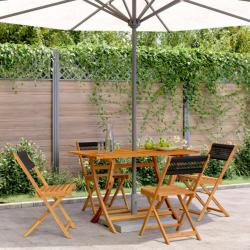 Chaises de jardin pliantes lot de 4 noir bois d'acacia massif alsavelo