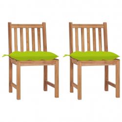 Chaises de jardin lot de 2 avec coussins Bois de teck massif alsavelo