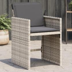 Chaises de jardin avec coussins lot de 4 gris clair poly rotin alsavelo