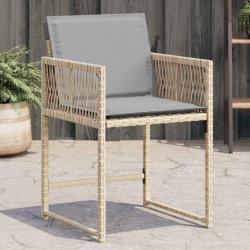 Chaises de jardin avec coussins lot de 4 mélange beige alsavelo