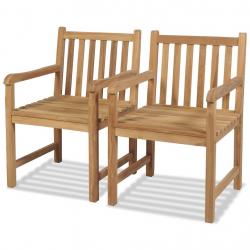 Chaises d'extérieur lot de 2 Bois de teck solide alsavelo
