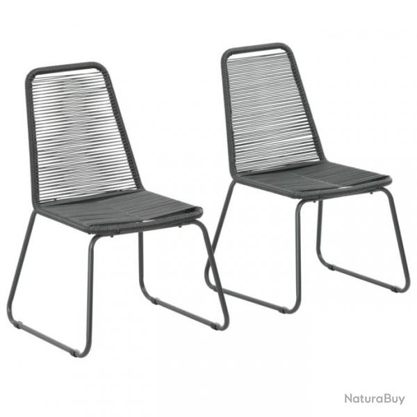 Chaises d'extrieur lot de 2 Rsine tresse Noir