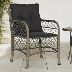 Chaises de jardin avec coussins lot de 2 gris résine tressée alsavelo