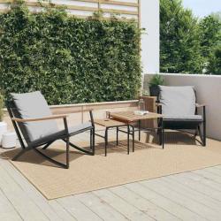 Chaises de jardin avec coussins lot de 2 noir acier alsavelo