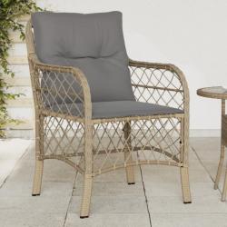 Chaises de jardin avec coussins lot de 2 mélange beige rotin alsavelo