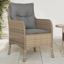 Chaises de jardin avec coussins lot de 2 mélange beige rotin alsavelo