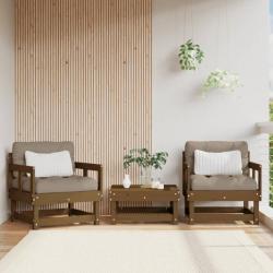 Chaises de jardin avec coussins lot de 2 marron miel