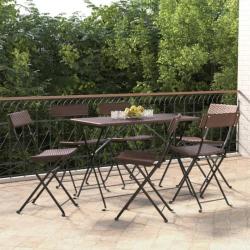 Chaises de bistrot pliantes lot de 6 Résine tressée et acier alsavelo