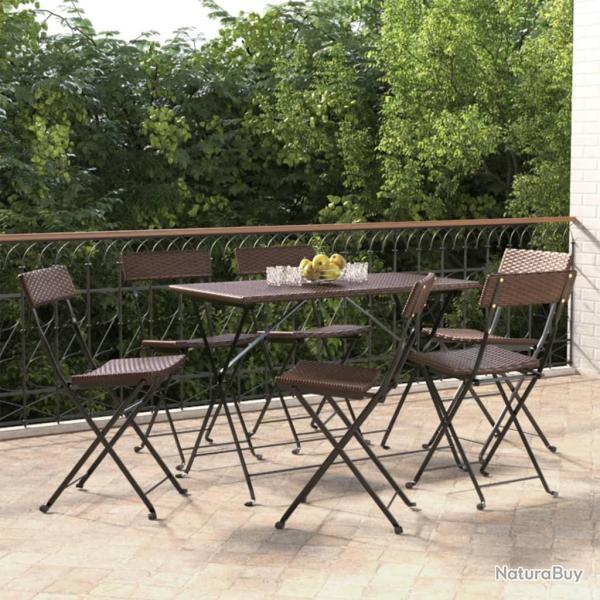Chaises de bistrot pliantes lot de 6 Rsine tresse et acier alsavelo