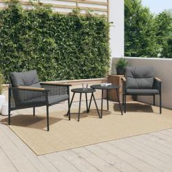 Chaises de jardin avec coussins lot de 2 noir acier