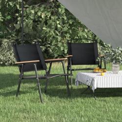 Chaises de camping lot de 2 Noir 54x55x78 cm Tissu Oxford alsavelo